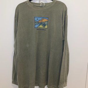 Life is Good "Reality Show" Green LS tee SIZE XL